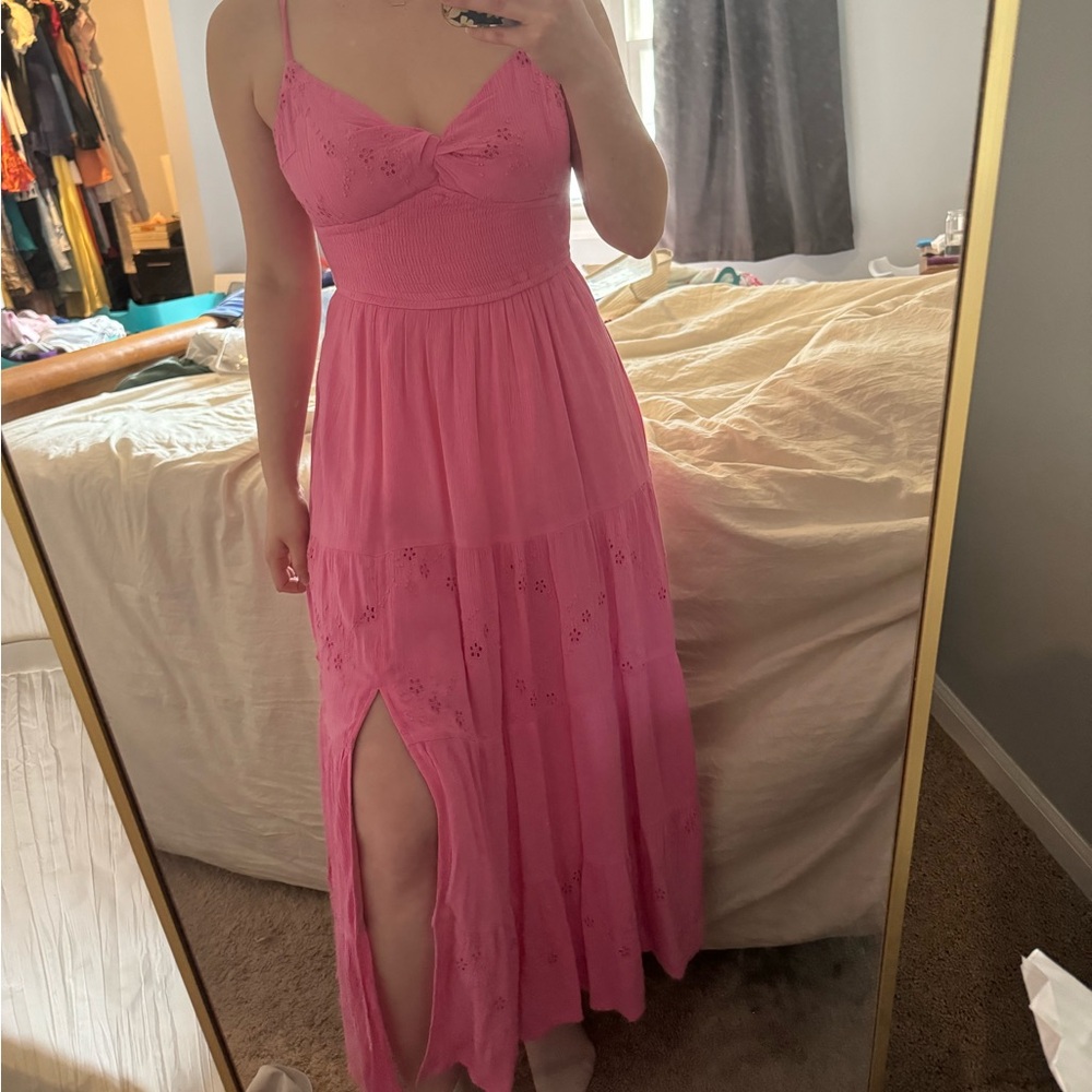 Pink Maxi Dress with slit